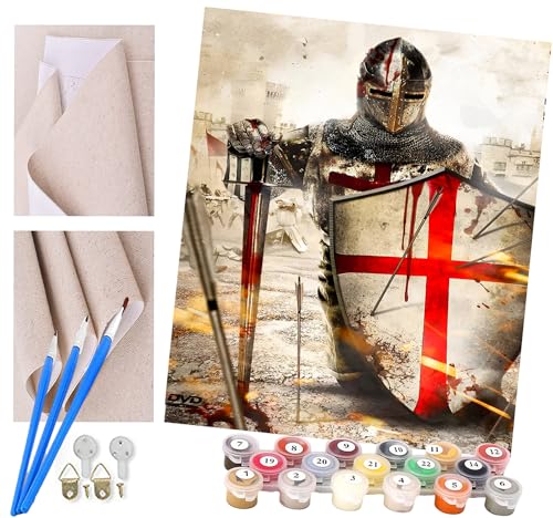 Malen nach Zahlen Kits Erwachsene und Kinder DIY Digitales Ölgemälde Geschenk Kits Vorgedruckte Leinwand Kunst Dekoration -Kreuzritter 16 * 20 Zoll Malen nach Zahlen Kits Erwachsene und Kinder DIY Digitales Ölgemälde Geschenk Kits Vorgedruckte Leinwand Kunst Dekoration -Kreuzritter 16 * 20 Zoll von ToeTs