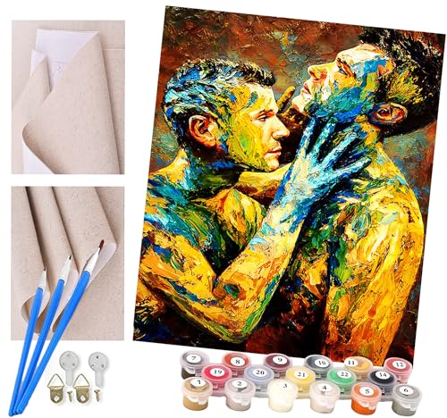 ToeTs Malen nach Zahlen Kits Kunst Aquarellmänner und schwule Aktkunst DIY vorgedruckte Leinwand Ölgemälde Geschenk für Erwachsene Kinder Home House Decor 40 * 50 cm ToeTs Malen nach Zahlen Kits Kunst Aquarellmänner und schwule Aktkunst DIY vorgedruckte Leinwand Ölgemälde Geschenk für Erwachsene Kinder Home House Decor 40 * 50 cm von ToeTs