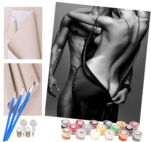 ToeTs Malen nach Zahlen Schwarz-Weiß-Paar Kits für Anfänger Erwachsene DIY Art Decor Handgemalte Malerei nach Zahlen Kreatives Geschenk Home Decoration 16x20 Zoll ToeTs Malen nach Zahlen Schwarz-Weiß-Paar Kits für Anfänger Erwachsene DIY Art Decor Handgemalte Malerei nach Zahlen Kreatives Geschenk Home Decoration 16x20 Zoll von ToeTs