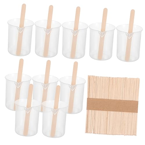 1 Satz Teiliges Mischbecher für Epoxidharz Wiederverwendbare Holzrührstäbchen für Diy Handarbeiten und Farbtonmischung Leicht zu Reinigen und Künstler von Tofficu