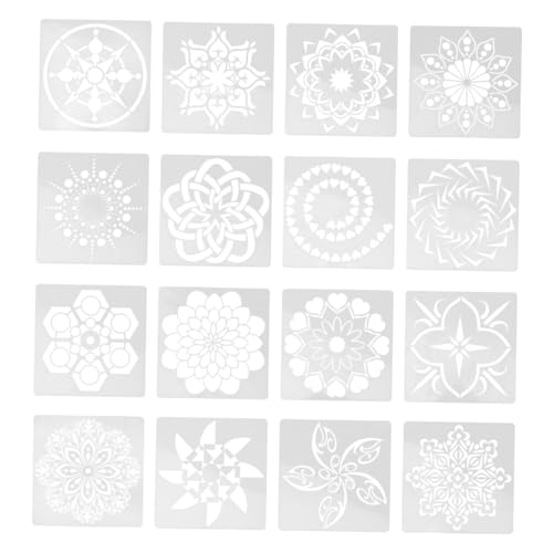 16Stücke Mandala Malerei Schablonen Wiederverwendbare DIY Blumenhohlschablonen für Kunstprojekte für Scrapbooking und Dekoration von Tofficu