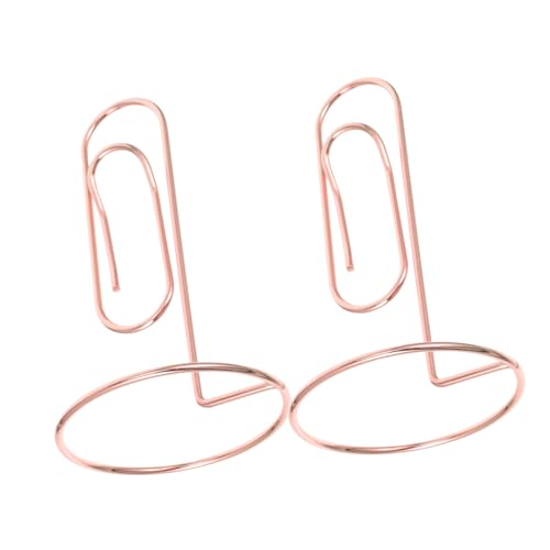 2 Stück Goldene Metall Visitenkartenhalter Elegante Memo Clips für Schreibtisch Platzkarten Fotos und Dokumente Stilvolles Design Tragbar und Langlebig für Büro und Veranstaltungen von Tofficu
