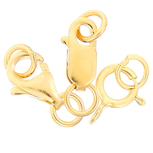 3 Stück Diy Schmuckverschluss Goldfarbene Feder Lobster Clips für Armbänder zum Schmuckherstellen und Reparieren Größenoptionen von Tofficu