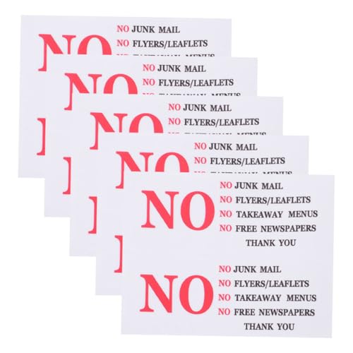 5Blätter Selbstklebende PVC Briefkastenaufkleber Wetterfestes Schild für Außenanwendungen für Private und Gewerbliche Nutzung von Tofficu