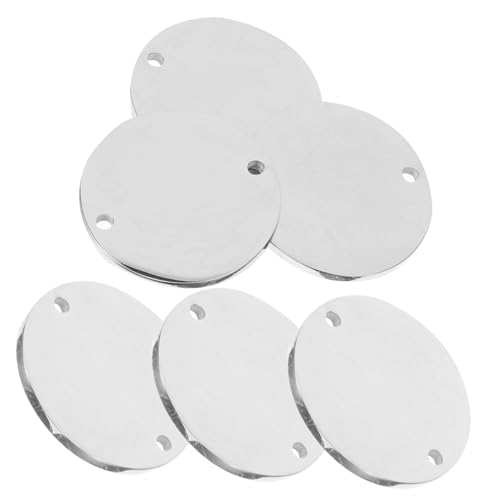 6 Stück Anhänger Runde Blanko Tags zum Gravieren für Tiernamensschilder Diy Schmuck und Persönliche Rostfrei Leicht Multifunktional von Tofficu