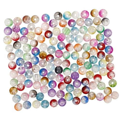 80 Stück Farben Glasperlen mit Crack Muster Diy Schmuckperlen für Armbänder für Bastelprojekte von Tofficu