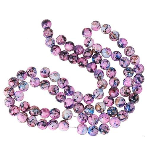 80 Stück Farbige Glasperlen mit Crack Design Farben Diy Bastelperlen für Armbänder und Schmuckprojekte 80 Stück Farbige Glasperlen mit Crack Design Farben Diy Bastelperlen für Armbänder und Schmuckprojekte von Tofficu