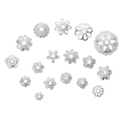 Tofficu 1 Buddhistischer Perlenblumenhalter schmuckherstellung perlenkappen DIY Schmuck Zubehör Schließungen Edelstein Quaste Schmuckzubehör Materialien für DIY-Armbänder Metall Silver von Tofficu