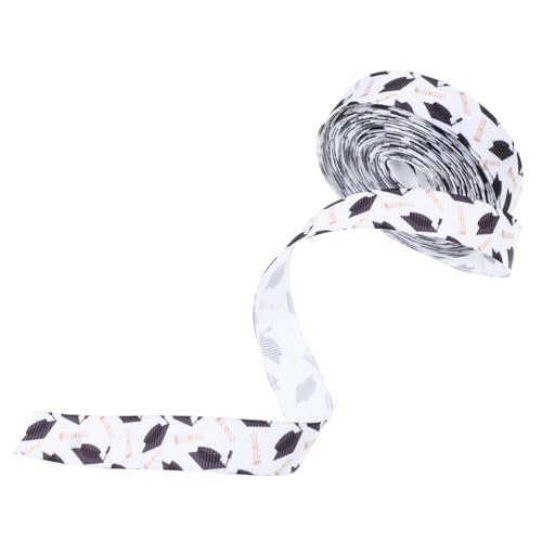 Tofficu 1 Roll Decorative Graduation Ribbon Delikates Druck Gradband Für Abschlussfeier Dekoration Zeremonie Und Glückwunsch Grades Accessoires von Tofficu