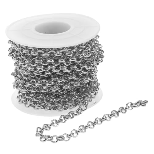 Tofficu 1 Rolle Aluminiumkette Ketten für die Schmuckherstellung Kette zur Schmuckherstellung Taschenkettenornament schmuck machen für freundinen Halsketten Schmuck DIY Silver von Tofficu