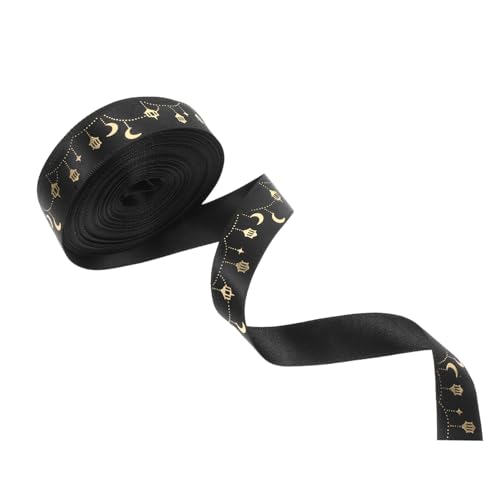 Tofficu 1 Rolle Bogenband Wickelband Bänder Für Blumenarrangements Nähband Islamische Partydekoration Ramadan Partyband Muslimisches Partyband Bänder Mit Islamischem Thema Black Polyester von Tofficu