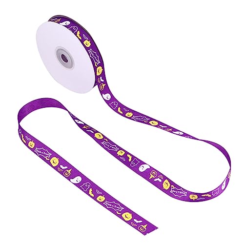 Tofficu 1 Rolle Halloween-Geschenkband Halloween-Band Halloween-Dekorationsparty geschenkband halloween halloweendeko Aufkleber Hochzeitsdeko Geschenkverpackungsband Wickelband Polyester von Tofficu