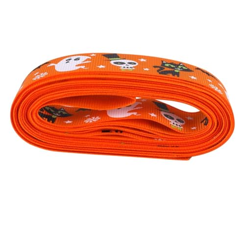 Tofficu 1 Rolle Halloween-dekorationsband Dekorationen Satinband Halloween Geisterkranzbögen Bänder Zum Verpacken Schleifen Aus Satinbändern Blumenwickband Geschenkbänder Polyester Orange von Tofficu