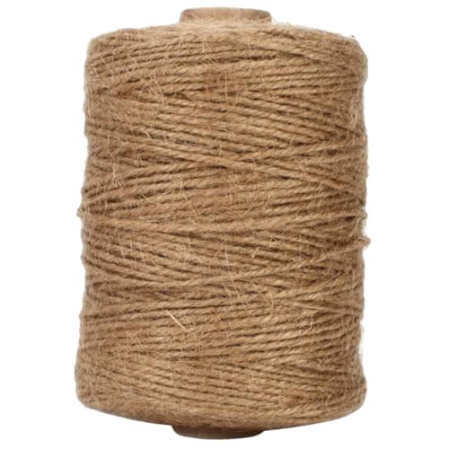 Tofficu 1 Rolle Jute -Seilhandwerk Schnurschnur Gartenschnur Natur Gartenschnur, robust geflochtene Juteschnur Jute-Makramee-Schnur Garten dekorative Schnur dekoratives Juteseil betäuben von Tofficu