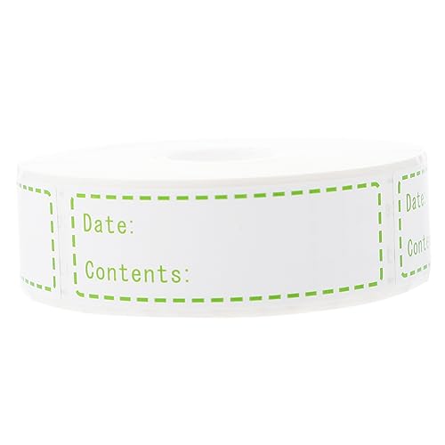 Tofficu 1 Rolle Lebensmittel Aufkleber Rolle Abnehmbarer Kühlschrank Inhaltsetikett Wasserdichter und Kältebeständiger Food Marker für Küche und Büro von Tofficu