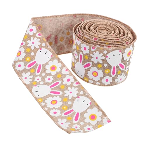 Tofficu 1 Rolle Osterband seidenband ribbon geschenkband rolle geschenkpaket present bows Geschenkpapier zum Geburtstag künstlich Geschenkband präsentieren Packband vorhanden Polyester von Tofficu