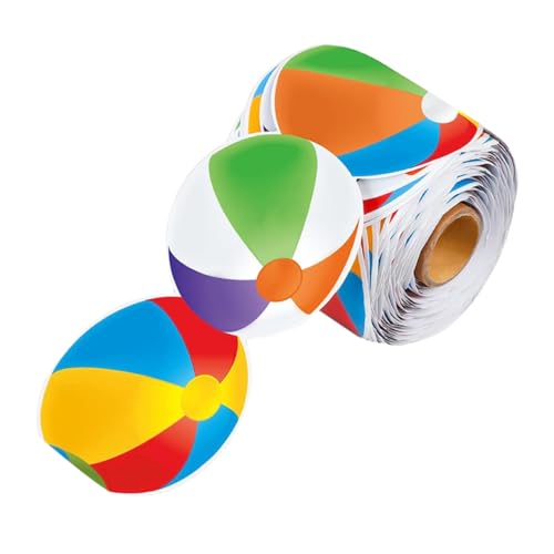 Tofficu 1 Rolle Strandball-Randaufkleber Strandball Aufkleber Bulletin Board Dekoration Farbige Randaufkleber Wandbordüre Strandball Ball-Pinnwand-Grenze beschichtetes Papier von Tofficu