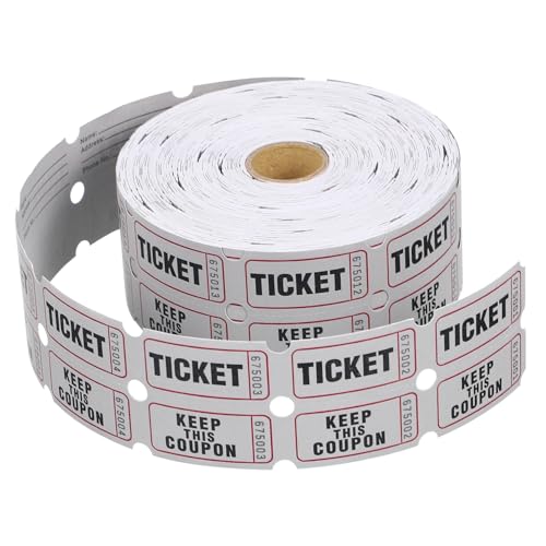 Tofficu 1 Rolle Ticket verlosen coupon gutscheinheft gutscheon the Etikett Eintrittskarten für Veranstaltungen Lotteriekarten beschichtetes Papier Light Grey von Tofficu