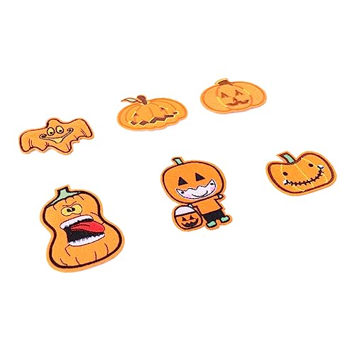 Tofficu 1 Satz 18 Stück Halloween-kürbis-patch-aufkleber Für Erwachsene Halloween Liefert Patches Aufnähen Gestickte Halloween-patches Halloween-partygeschenke Orange Twill-stoff von Tofficu