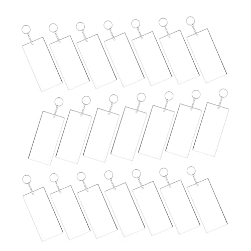 Tofficu 1 Satz Acryl Schlüsselanhänger Rohlinge Transparent Rechteckige Diy Acryl Schlüsselbund Blanko mit Ringen für Bastelprojekte Zipper Pulls Anhänger und Souvenirs von Tofficu