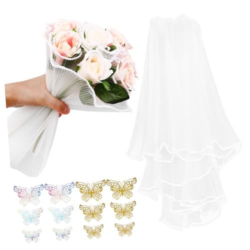Tofficu 1 Satz Blumenverpackungsset Blumenverpackung mit Schmetterlingen Blumenverpackung mit Perlen Blumenverpackung Zubehör Blumen- Dekoration Blumenstrauß Zubehör floristenbedarf Garn von Tofficu