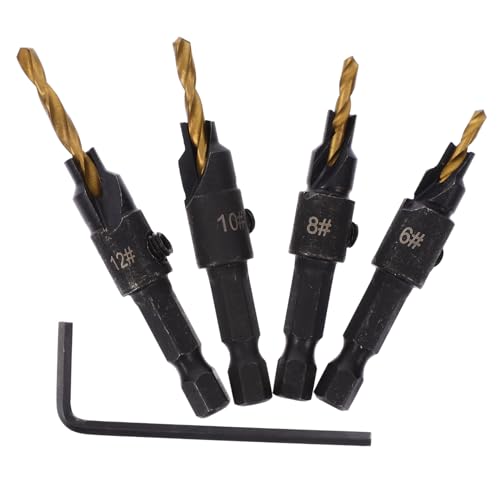 Tofficu 1 Satz Bohrset Bausatz konische Bohrer Bohren Loch Holzbearbeitung Holz-Metallbohrer Splitterbohrer Bohrer spalten Holzspalter-Bohrer Bohrer Stahl Golden Tofficu 1 Satz Bohrset Bausatz konische Bohrer Bohren Loch Holzbearbeitung Holz-Metallbohrer Splitterbohrer Bohrer spalten Holzspalter-Bohrer Bohrer Stahl Golden von Tofficu