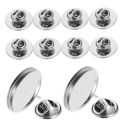 Tofficu 1 Satz Broschenbasis Schmuckherstellung Bastelmaterial Diy Schmuckzubehör Diy Nähzubehör Bausatz Stapel Broschenrücken Stifte Mit Kupplung Zurück Rostfreier Stahl Silver 10 Stück von Tofficu