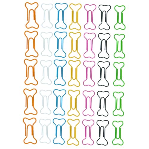 Tofficu 1 Satz Büroklammern Set Knochenförmige Büroklammern Mehrzweck-papierklammern Trendy Büroklammern Fürs Büro Gel Office-dokumentenklammern Büroklammern Büro Metall Colorful 100 Stück von Tofficu