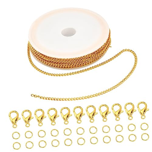 Tofficu 1 Satz Diy Schmuckherstellung Ketten mit Drahtverschluss Karabiner und Offenen Ringen für Armbänder und Mehr Leicht Langlebig Glänzende Oberfläche für Vielseitige Kreationen von Tofficu
