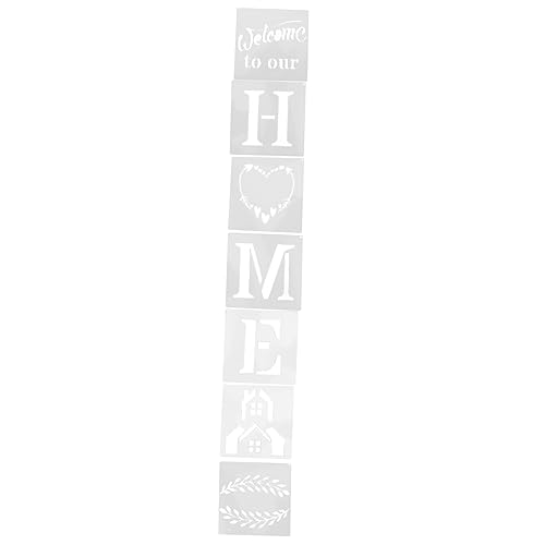Tofficu 1 Satz Englische Buchstabenschablone „Home“ Hohle Kartonschablonen Zum Bemalen Home Schablone Druckbare Home Schablonenvorlage Gespiegelte Wandaufkleber Schild 7 Stück von Tofficu