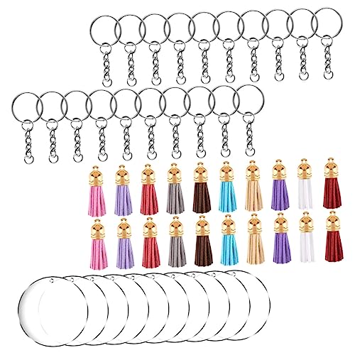 Tofficu 1 Satz Farbenfroher Lederschlüsselring Schlüsselanhänger-kit Für Diy Schlüsselbundzubehör Acryl-bastelset Für Schlüsselanhänger Klarer Schlüsselanhänger Legierung von Tofficu