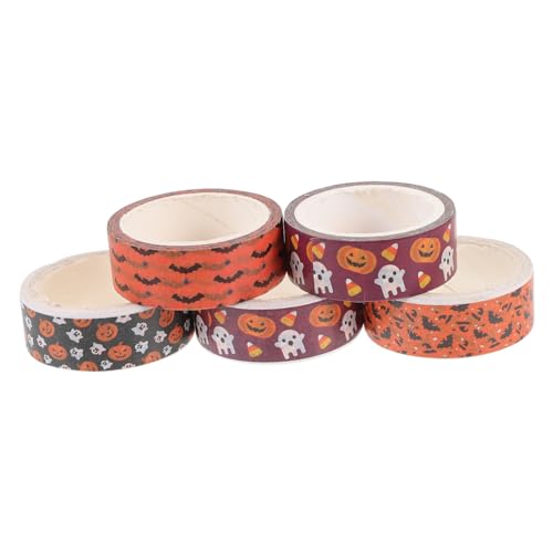 Tofficu 1 Satz Halloween-washi-tape Funkeln Buntes Klebeband Süßes Band Szene Geschenkband Halloween Halloween-dekoration Aufkleber Scrapbook-dekorband Dekoratives Papierband 5rollen von Tofficu