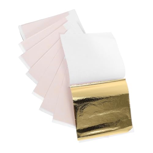 Tofficu 1 Satz Imitation Goldfolie Metallblatt Goldfolien Hintergrund Metallische Kartonfolie Origami Papier Glitzer Goldflocken Goldfolienpapier Farbige Folie Goldenes 100 Stück von Tofficu