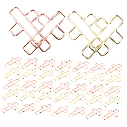 Tofficu 1 Satz Kreuzclip Kreuz Büroklammern Halter Für Büroklammern Fotoclip Clips Papierklemmen Rosegoldene Büroklammern Tragbare Büroklammern Kreuzförmige Büroklammern Eisen 100 Stück von Tofficu