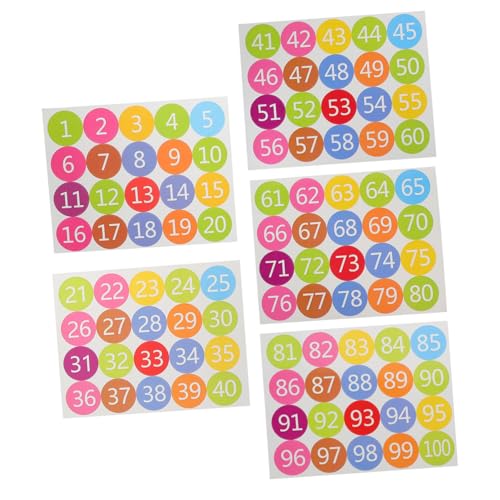 Tofficu 1 Satz Nummernaufkleber Klebetiketten Zahlenaufkleber Etikettenaufkleber Klebstoff Aufkleber-etiketten Bücherregal Zahlenetiketten Aufkleber Nummerierte Aufkleber Papier 100 Stück von Tofficu