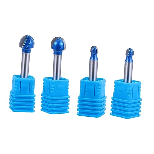 Tofficu 1 Satz Rand Trimmer Messerkopf Fräser Trimmen Router-bit Holzbearbeitungswerkzeug Nasenende Doppelflöte Gebiss Holzbearbeitungsschneider Oberflächenspray 4 Stück von Tofficu