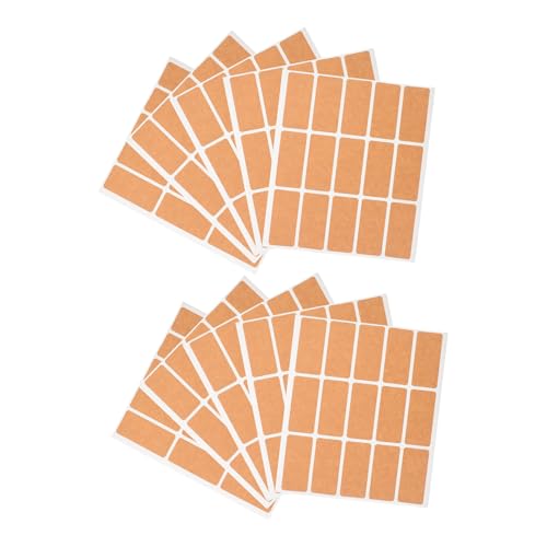 Tofficu 1 Satz Rechteckiger Etikettenaufkleber Klebstoff Schild Vinyl Uv Leer Klebrig Mini-aufkleber Planer-aufkleber Stichworte Aufkleber -registerkarten Kraftpapier Light Brown 150 Stück von Tofficu