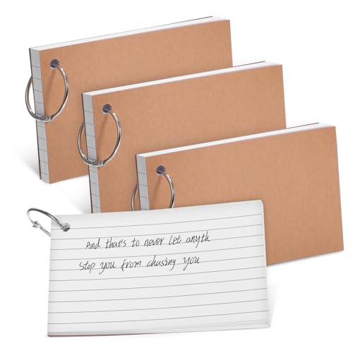 Tofficu 1 Satz Ring Lochkarten Karteikarten Mit Registern Notizbilder Mini-karteikarten Farbige Karteikarten Lernkarten Taschenkarten Karteikarten Leer Flash -karten Papier Weiß 4 Stück von Tofficu