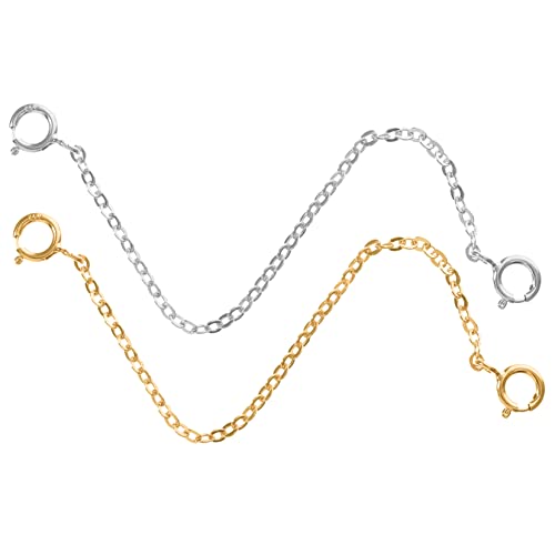 Tofficu 1 Satz S925 Verlängerungskette Kette Zur Schmuckherstellung Silber Sterling Für Armbänder Schmuck Diy Kette Kettenverlängerung Selber Machen Fußkettenverlängerungen 2 Stück von Tofficu