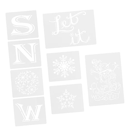 Tofficu 1 Satz Schnee Aushöhlen Vorlage Weihnachtsmotiv Weihnachtsbasteln Weihnachts Basteln Weihnachtsfensterschablonen Wand Kinderzeichnungsvorlage Weihnachts-diy-tool Plastik 8 Stück von Tofficu