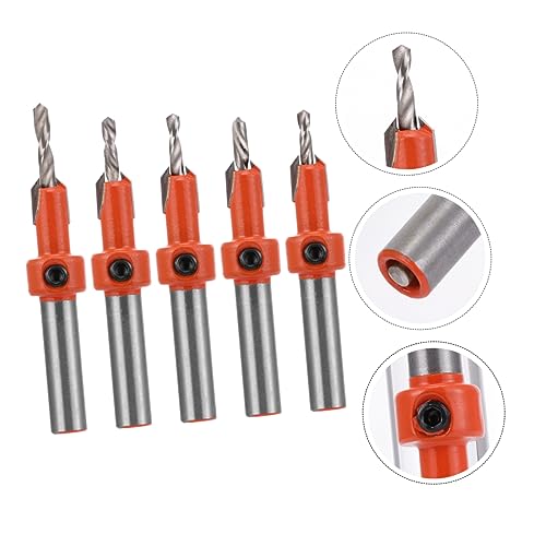 Tofficu 1 Satz Senkbohrer Fase Holzbearbeitung Schlüssel Schalter Versenken Senkerbohrer Countersink Kammernbohrer Hochgeschwindigkeitsstahl Orange 5 Stück von Tofficu
