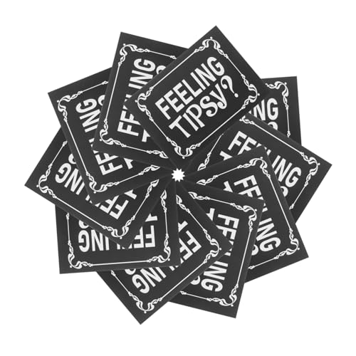 Tofficu 1 Satz Spitzenetikettenaufkleber Aufkleber, Die Sich Beschwipst Fühlen Etikettenaufkleber Für Restaurants Aufkleber, Der Sich Beschwipst Fühlt Schilder Etiketten Black Pvc 10 Stück von Tofficu