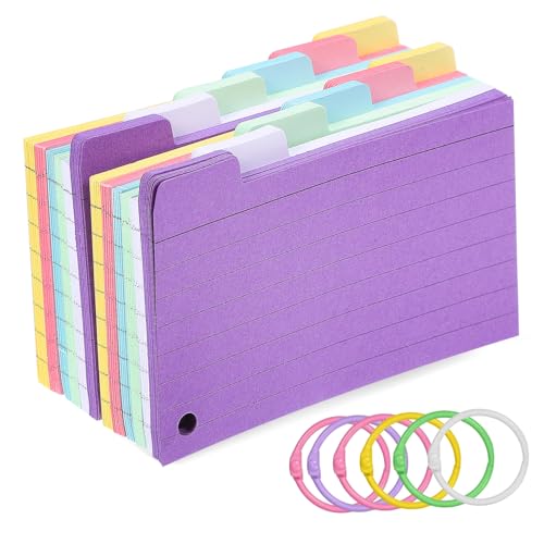 Tofficu 1 Satz Spule Notizblock Flash-karte Klingelt Chip Aufzeichnen Flash -karten Karten Studieren Weiße Karteikarten Studieren Von Linierten Notizkarten Aufkleber Ring Eisen 300 Blatt von Tofficu
