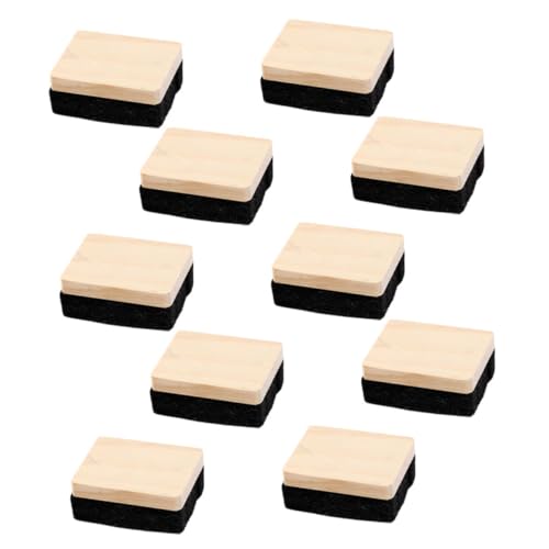 Tofficu 1 Satz Tafelradierer Tragbarer Staubfreier Tafelschwamm Für Schule Büro Und Zuhause Effektive Kleine Langlebiges Holz Und Filzmaterial 10 Stück von Tofficu