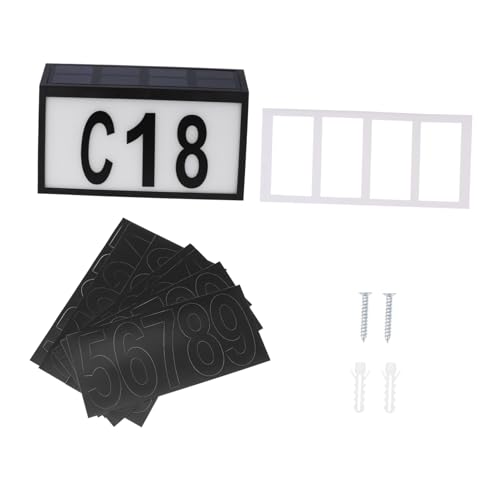 Tofficu 1 Satz Tür Licht Adresse System Modern Im Freien Beleuchtet Reflektierend Bronze Häuser Außen Groß Solar- Solarlicht Adressschild Schwarz Plastik von Tofficu