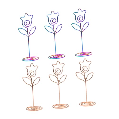 Tofficu 1 Satz Tulpenförmige Metallkartenhalter Teiliges Eleganter Fotoständer Für Tischkarten Menükarten Und Hochzeiten Stabil Und Wiederverwendbar Für Dekoration Und Organisation 6 Stück von Tofficu