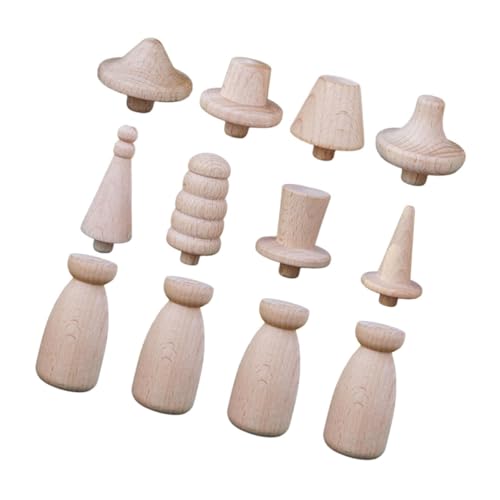 Tofficu 1 Satz Unfertige Holzfiguren für Diy Peg Dolls zum Bemalen Verschiedene Hüte für Bastelprojekte Dekoration und Kinderspielzeug Tofficu 1 Satz Unfertige Holzfiguren für Diy Peg Dolls zum Bemalen Verschiedene Hüte für Bastelprojekte Dekoration und Kinderspielzeug von Tofficu