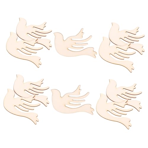 Tofficu 1 Satz Vogelholz -chip -dekorationen Basteln Materialien Unvollendet Leer Vogel- Formen Holzhandwerksvorräte Vogelausschnitt Dekoration Scrapbook -verzierungen Beige 10 Stück von Tofficu