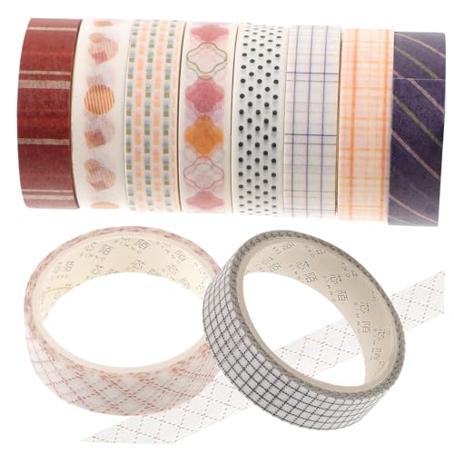 Tofficu Klebeband-set 10 Rollen Dünne Washi-klebebänder Scrapbook-klebebänder Für Dekoratives Journal Bastelbedarf von Tofficu