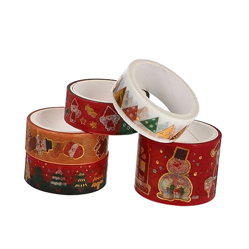 Tofficu 1 Satz Weihnachtliches Vergoldungsband Für Dekorativ Süßes Band Weihnachten Weihnachtsaufkleber Papierklebeband Selber Machen Japanische Klebebänder Japanisches Papier 5rollen Tofficu 1 Satz Weihnachtliches Vergoldungsband Für Dekorativ Süßes Band Weihnachten Weihnachtsaufkleber Papierklebeband Selber Machen Japanische Klebebänder Japanisches Papier 5rollen von Tofficu